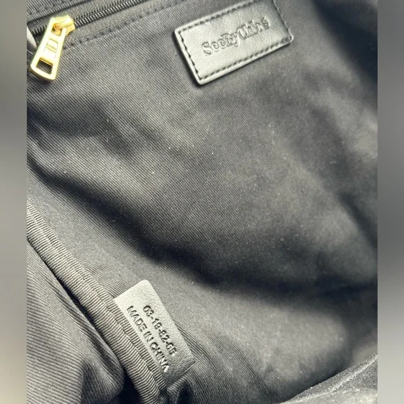 🆕 SEE BY CHLOE 🧿 NWT Blue Satin Palm Trees Decal Backpack - Picture 12 of 16